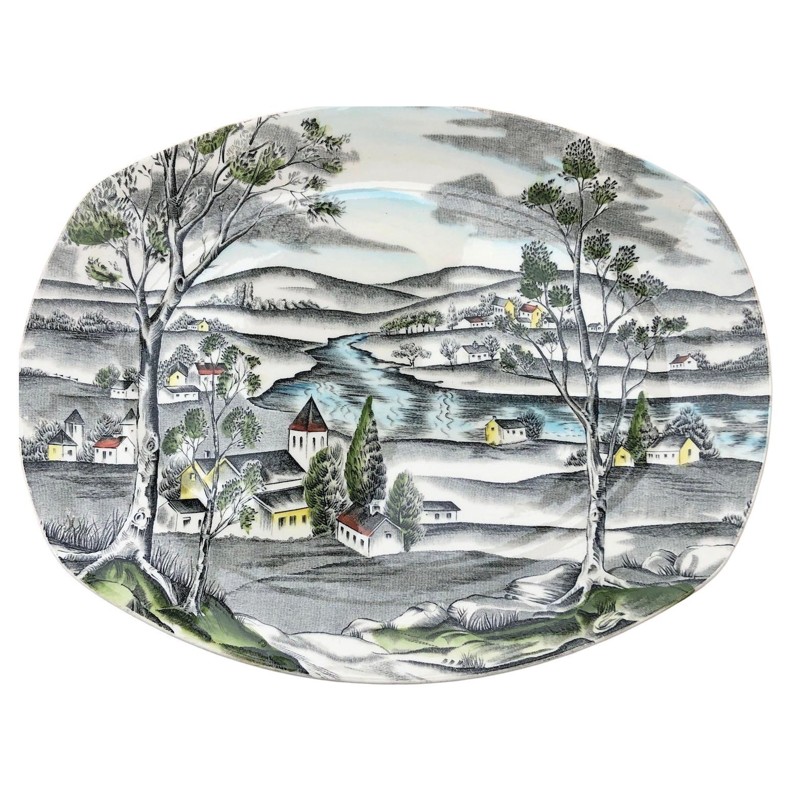 Midwinter Dinner Service ‘Happy Valley’  designed by Jessie Tait, circa 1950, 6 setting, 28 pieces (6 setting)

Rare and beautiful 28-piece dinner service designed by Jessie Tait for Midwinter Stylecraft range.

The pattern itself depicts a country