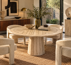 Travertine Dining / Centre Table, Attributed to Willy Rizzo, Italian C.1970s