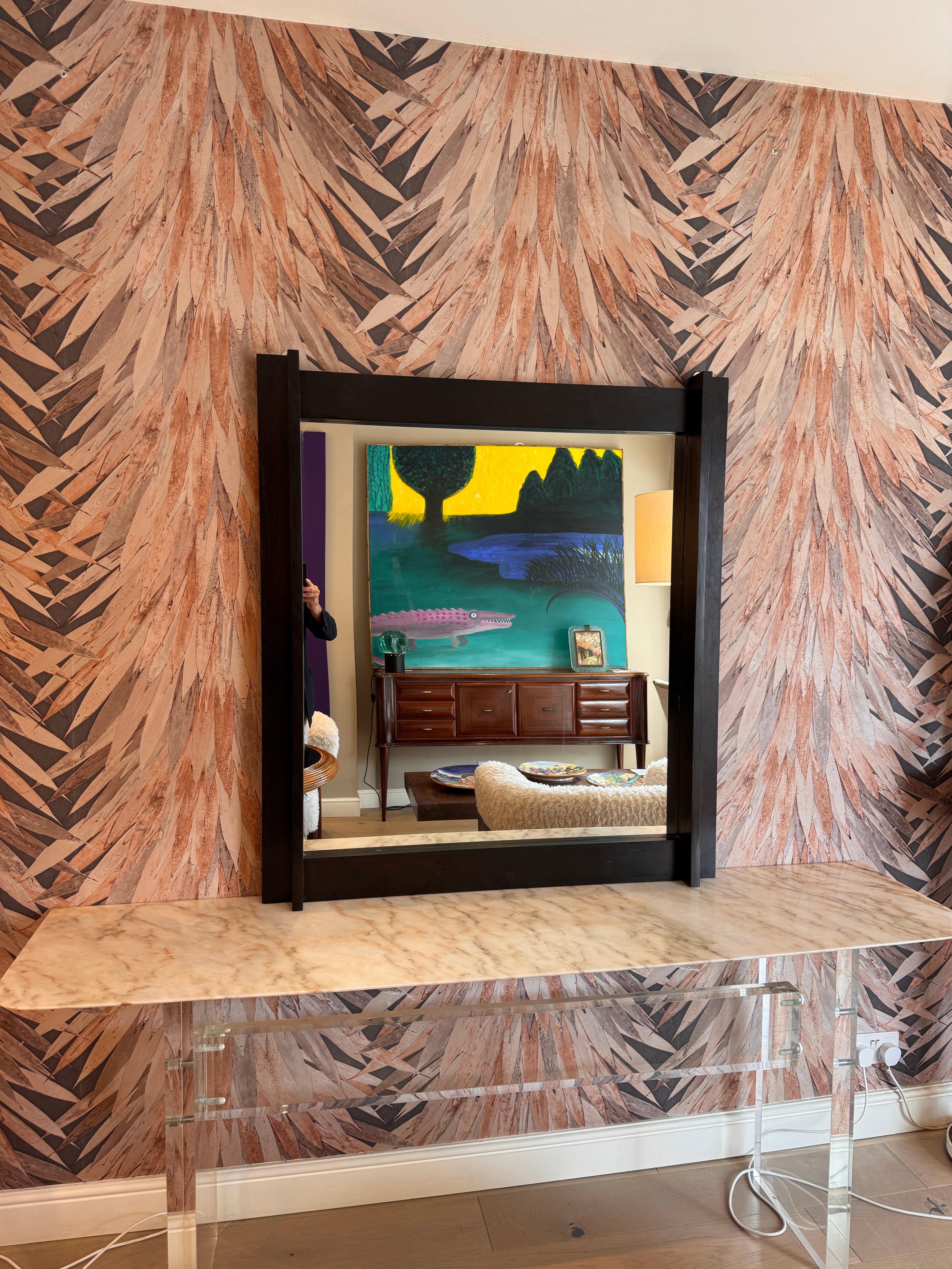 Eine große Art Deco Messing & abgeschrägten Glas overmantel Spiegel im Angebot 5