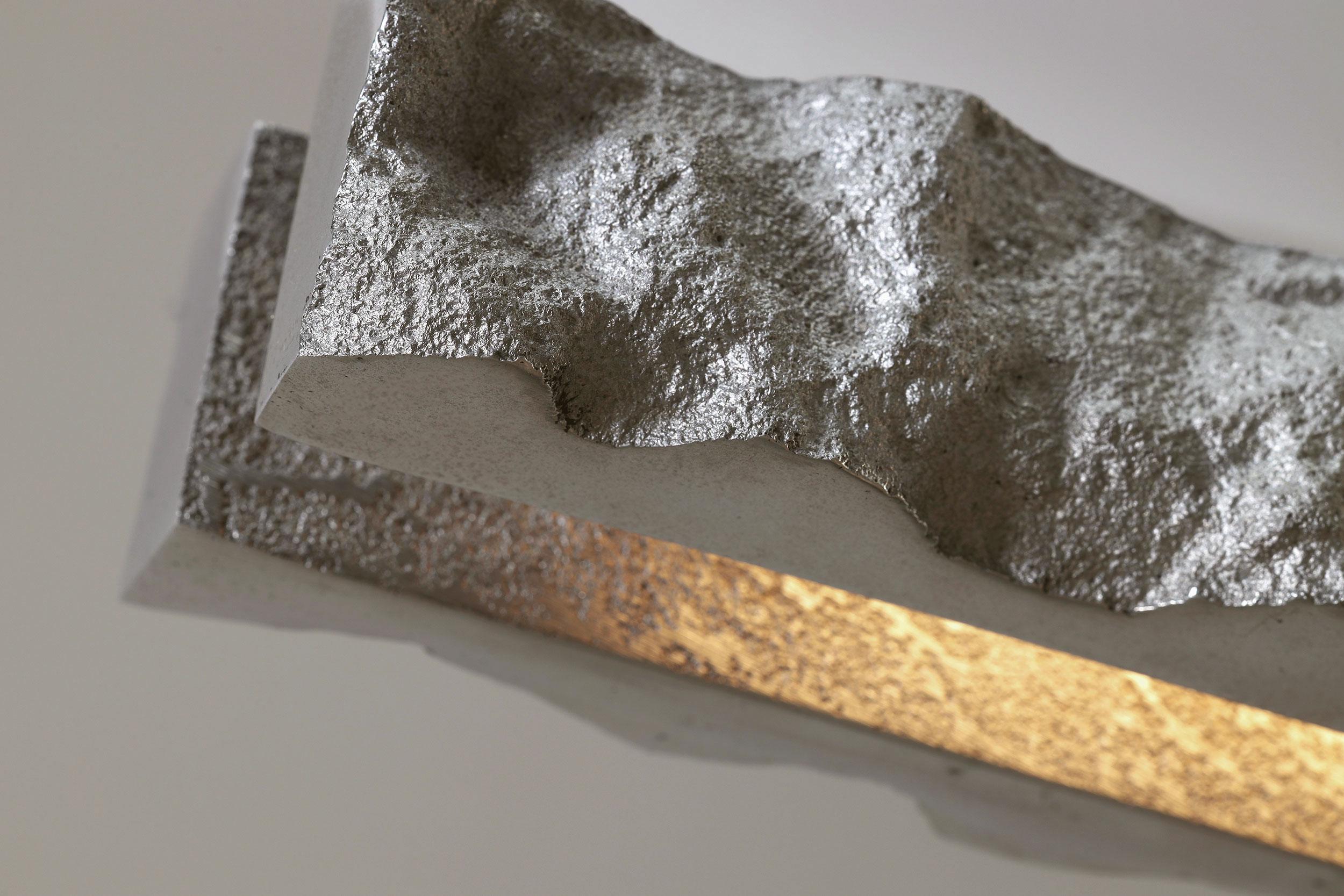 Cast CARST Pendant Triple, LED Light Fixture, solid textured cast Aluminium For Sale