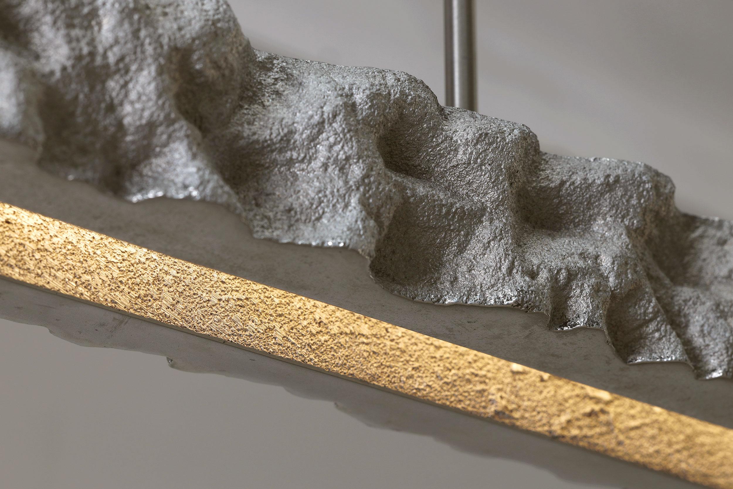 Contemporary CARST Pendant Triple, LED Light Fixture, solid textured cast Aluminium For Sale