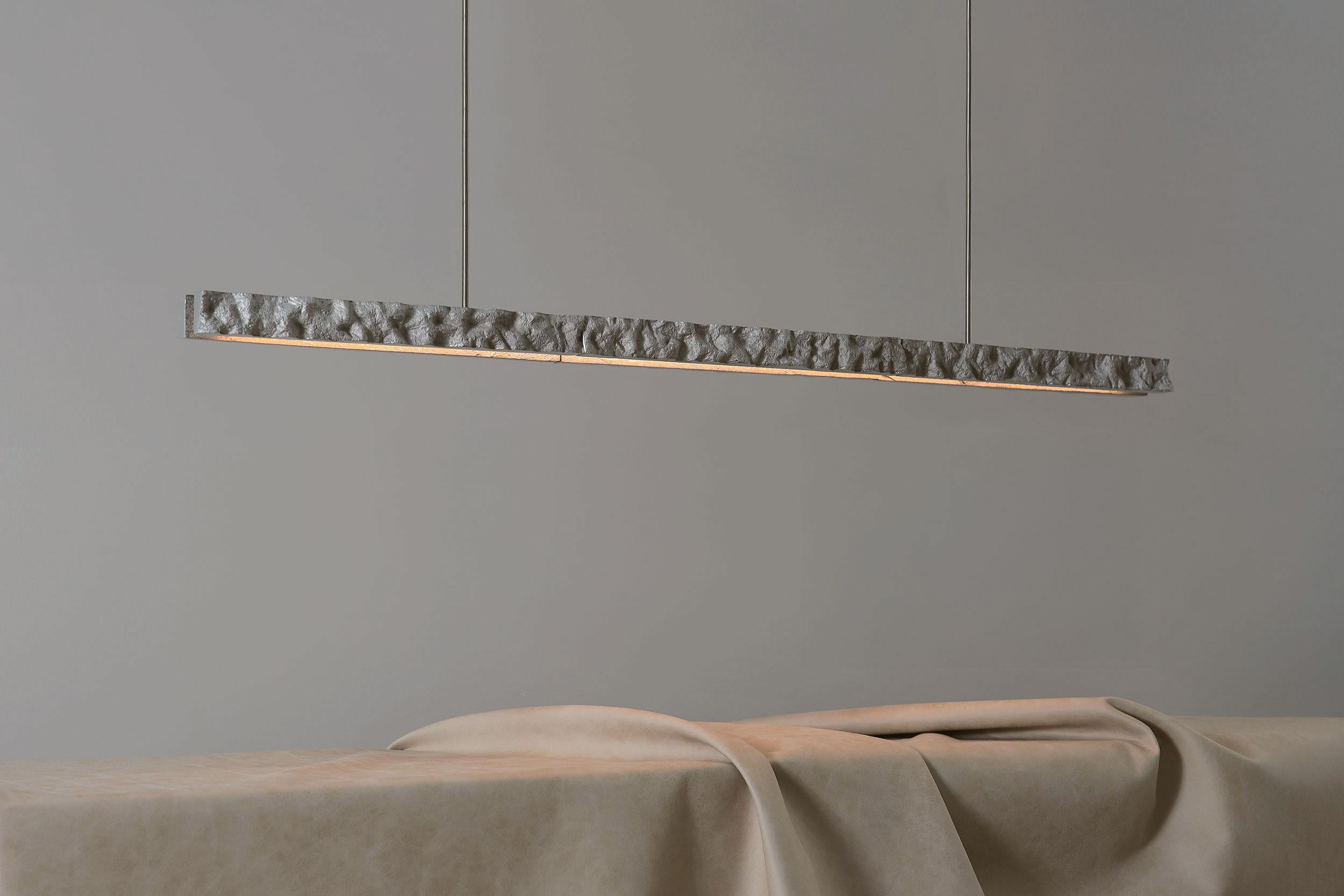 Modern CARST Pendant Triple, LED Light Fixture, solid textured cast Aluminium For Sale