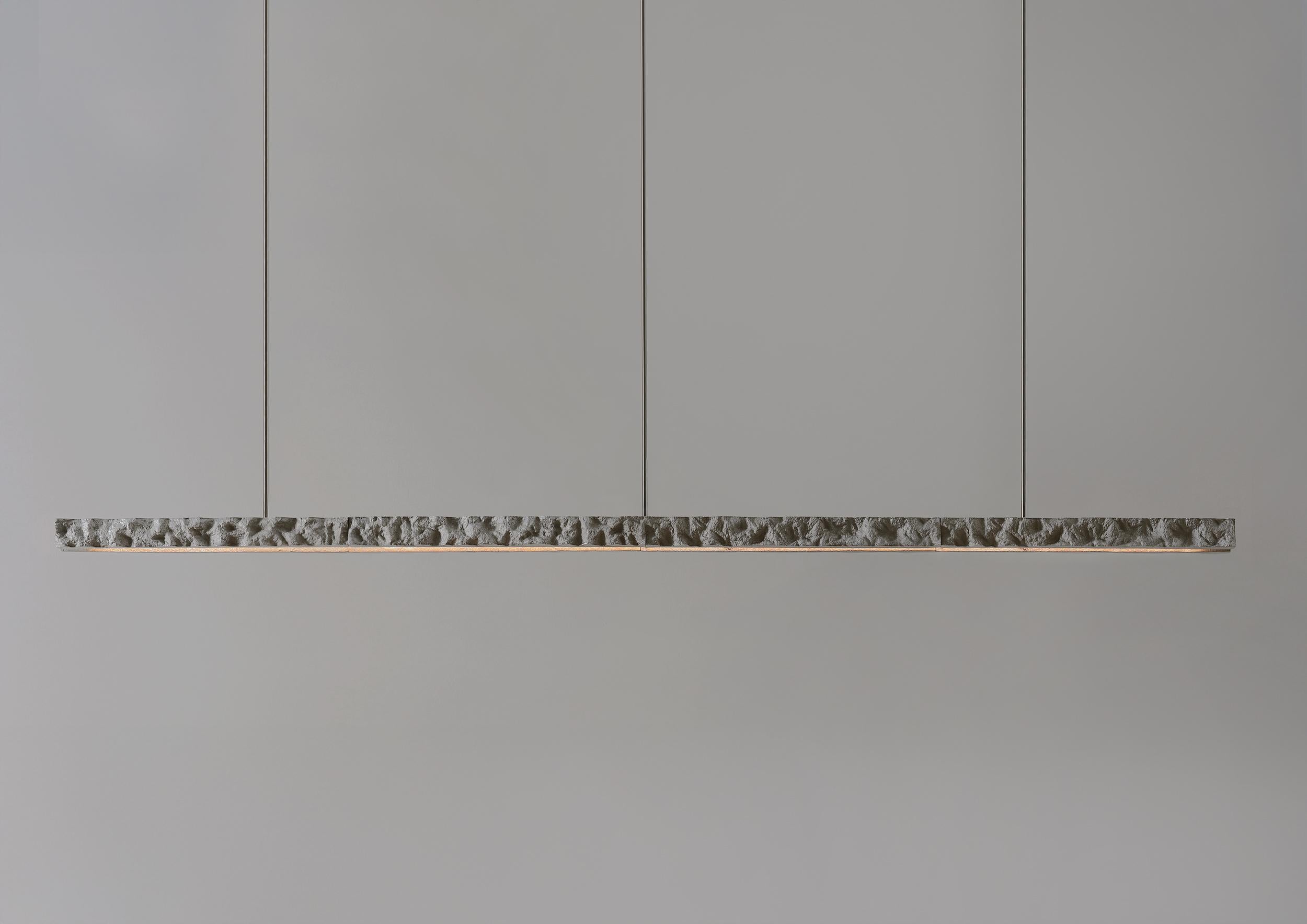 CARST Pendant Triple, LED Light Fixture, solid textured cast Aluminium For Sale 3