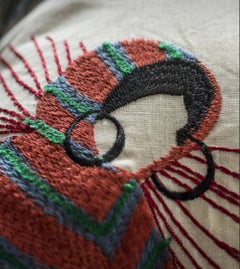 Pierre Frey La Smala Besticktes Textil, Leinen und Wolle, Frankreich, 8+ Yds.