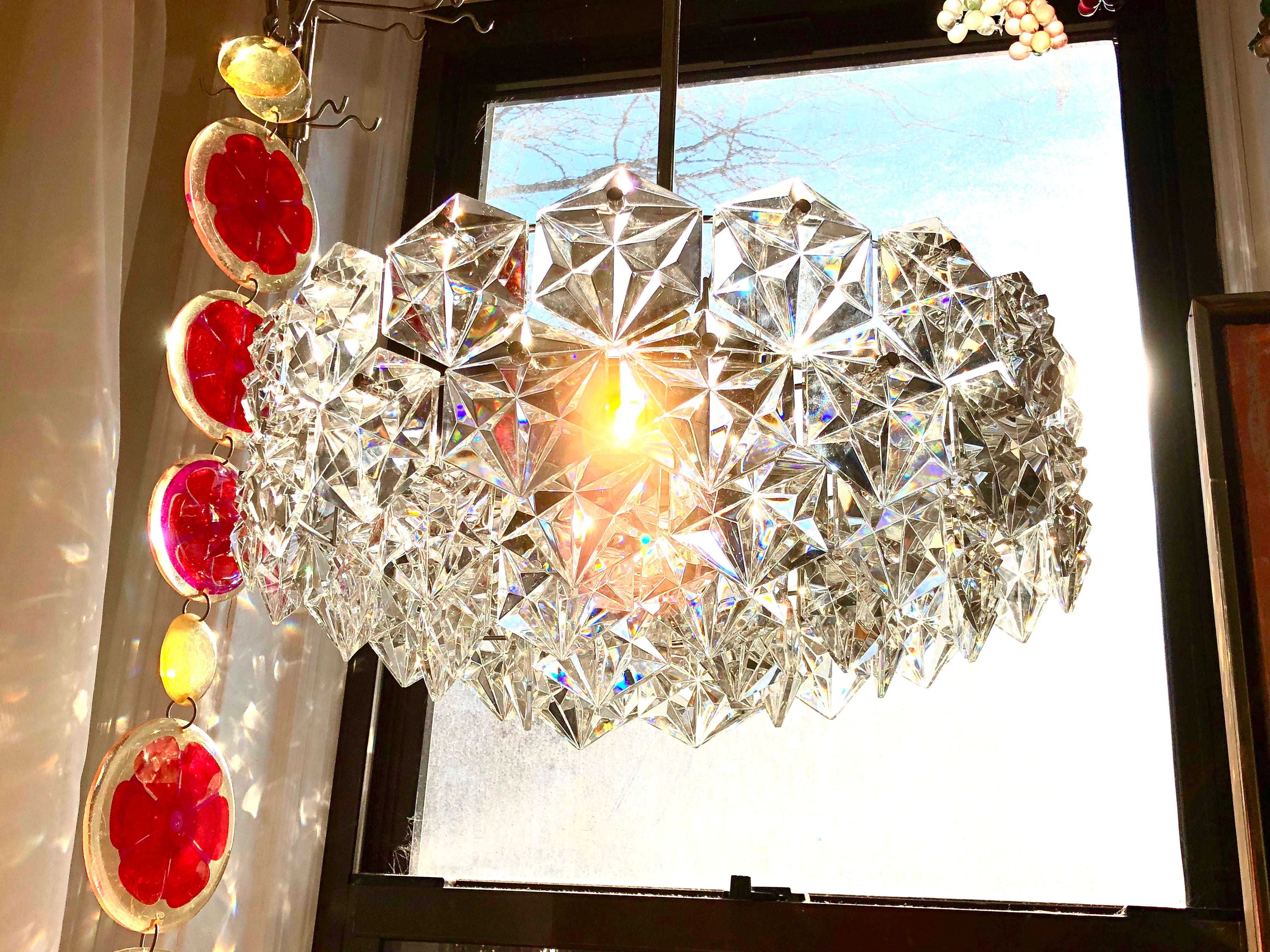 geometric crystal chandelier
