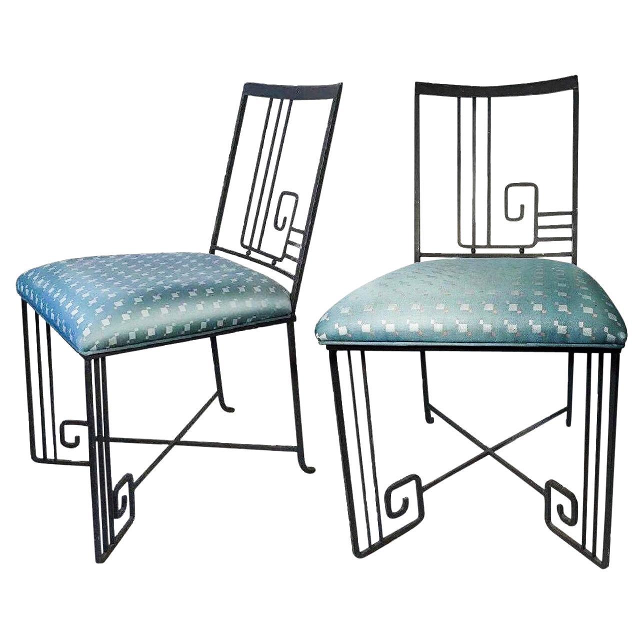 ‘Biltmore’ Wrought Iron Chair Marina McDonald Jazz Furniture Art Deco For Sale