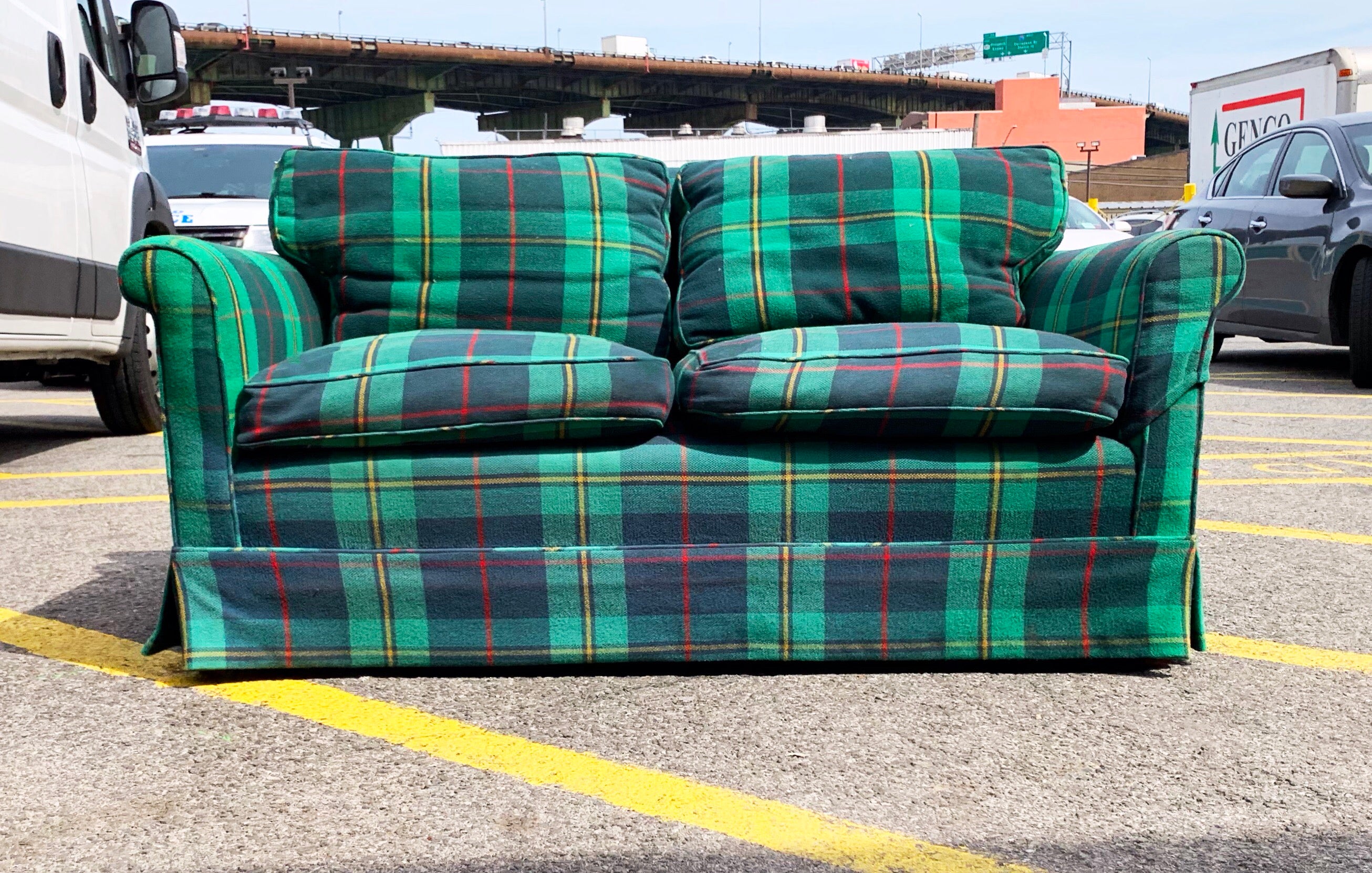 Green Plaid Sofa Bed Matttroy