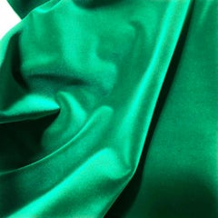Manuel Canovas Emeraude Cotton Velvet Rivoli, Emerald Green, Jewel Tone Textile