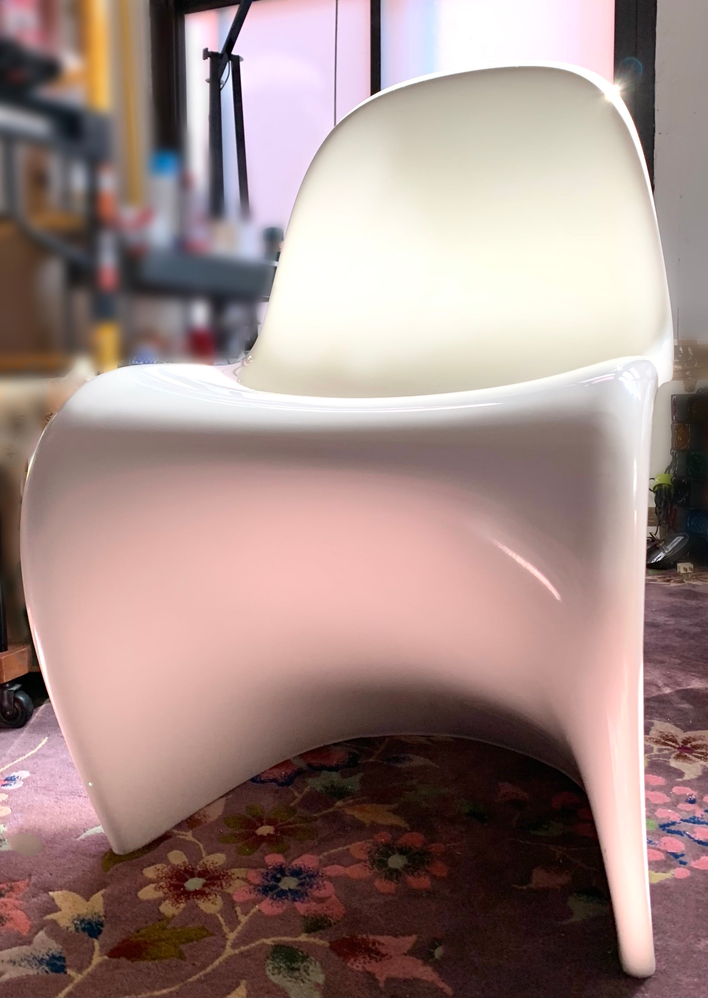 Verner Panton for Vitra Glow Panton chair, Luminescent, white, limited edition, on occasion of 50th anniversary. 1000 luminescent produced. 
After several years of joint development by Verner Panton and Vitra, the Panton chair was finally ready for