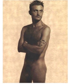 Karl Lagerfeld Satin Finish Umber Photo-Lithograph of Max Delorme, Nude, 1997