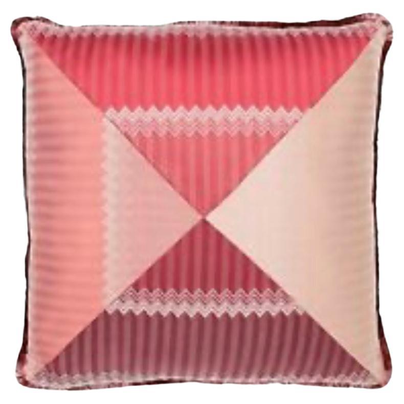 Missoni Home Red Jacquard and Chevron Wells Cushion, Italy For Sale