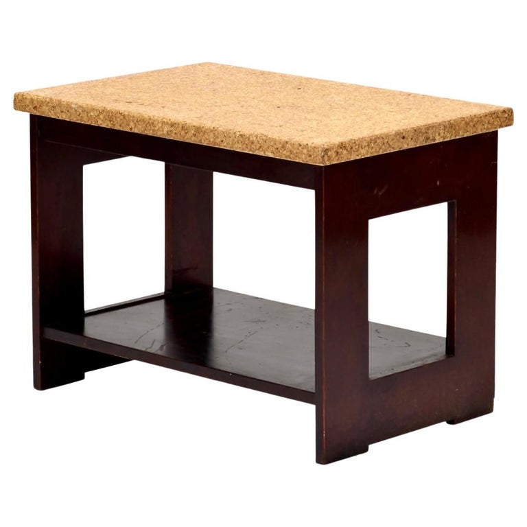 Paul T. Frankl Cork and Mahogany Occasional Table, Model 5026, 1948, USA For Sale