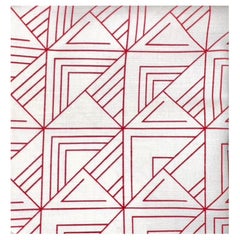 Vintage Frank Lloyd Wright for Schumacher, St. Marks Geometric Textile, Red