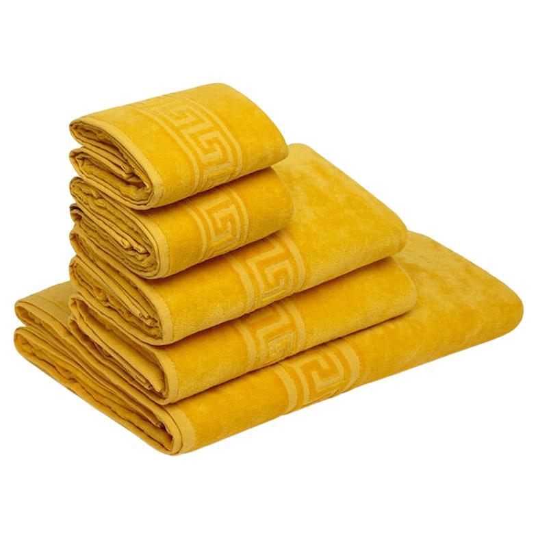 Versace Medusa Gold 5 Piece Towel Set, Deep Yellow, Italy