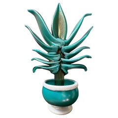 Napoleone Martinuzzi Venini Potted Succulent Cactus Floral Sculpture 1929 Signed