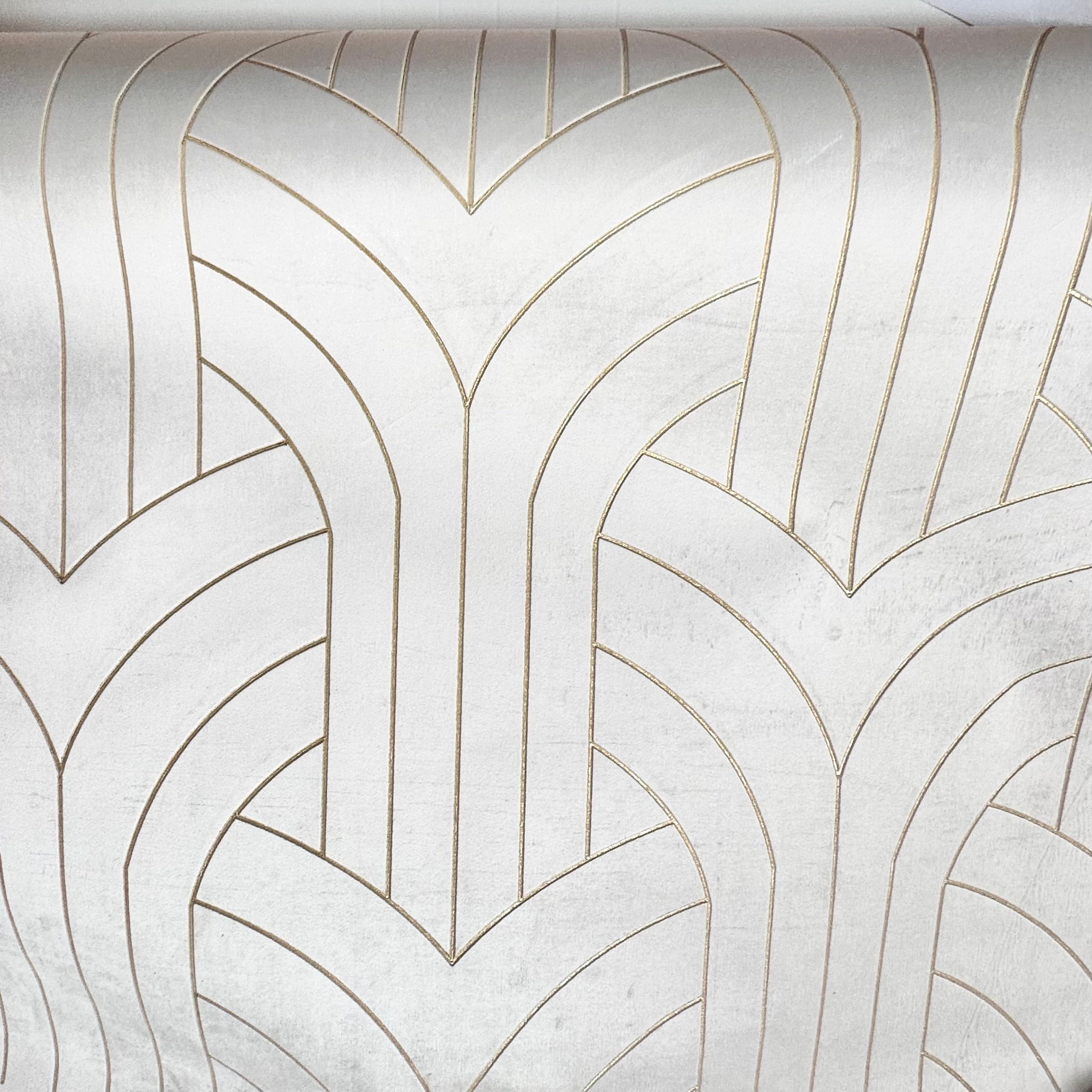 Phillip Jeffries Cocoon-Tapete aus weißem Samt, Laserschnitt, vergoldetes Samt-Textil (Art déco) im Angebot