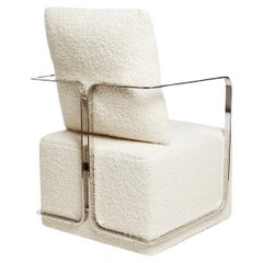 Fauteuil Silla, Lazzarini & Pickering, éditions Marta Sala, inoxydable poli