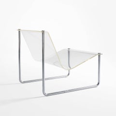 Charles Hollis Jones Sled Lounge Chair, firmata, datata 1968, Lucite, Steele, USA.