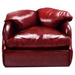 Chaise longue confidentielle en cuir de cordovan, Alberto Rosselli pour Saporiti Italie