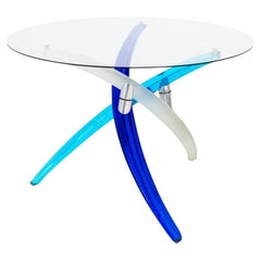 Table Reflex Fili d'Erba 72, Tulczinsky, Base de table en verre de Murano, Italie.