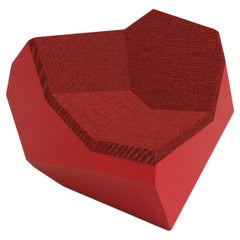 Fauteuil en pierre roulante rouge du 21e siècle avec assise modulaire en aluminium pour l'extérieur