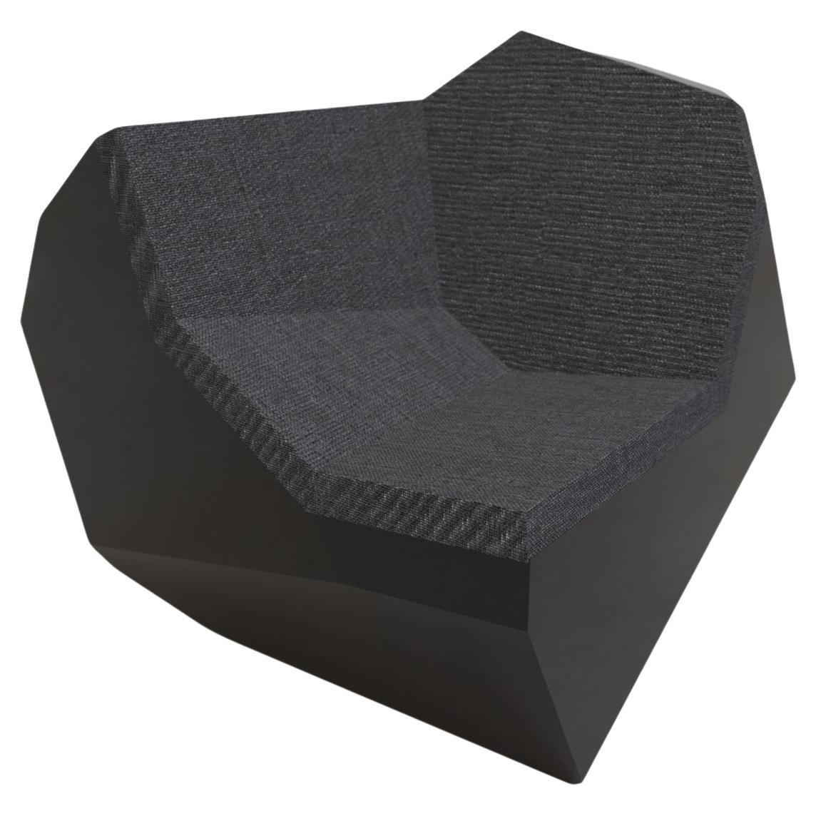 21st Century Black Rolling Stone Armchair in Aluminium Modular Seat for outside