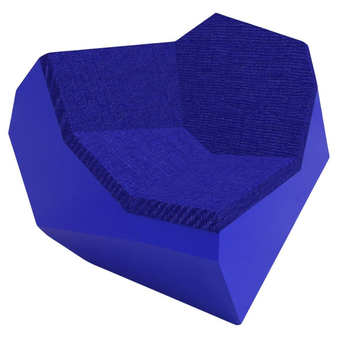 21st Century Blue Rolling Stone Armchair in Aluminium Modular Seat for outside