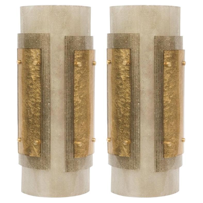 Pair of Laterali Wall Sconce in Murano Glass