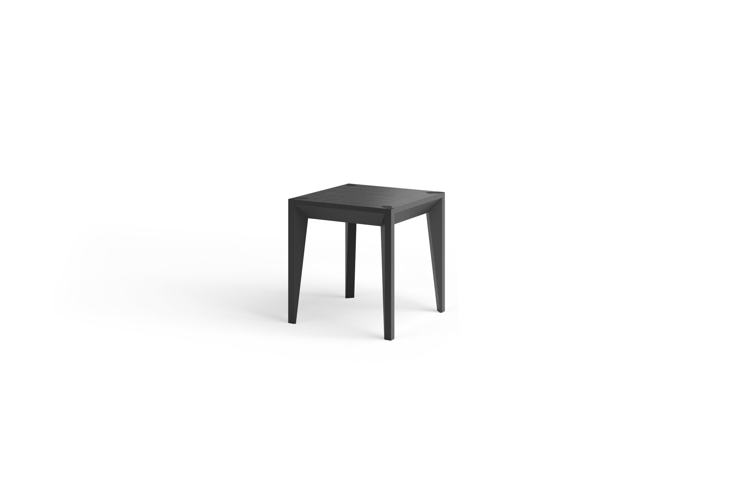Dieser minimalistische, vielseitige Beistelltisch oder Hocker gehört zur MiMi-Serie und setzt Akzente in Haus und Büro. Die klare, facettierte Geometrie verleiht ihm Tiefe und Raffinesse, während die quadratische, 17 Zoll breite, flache Tischplatte