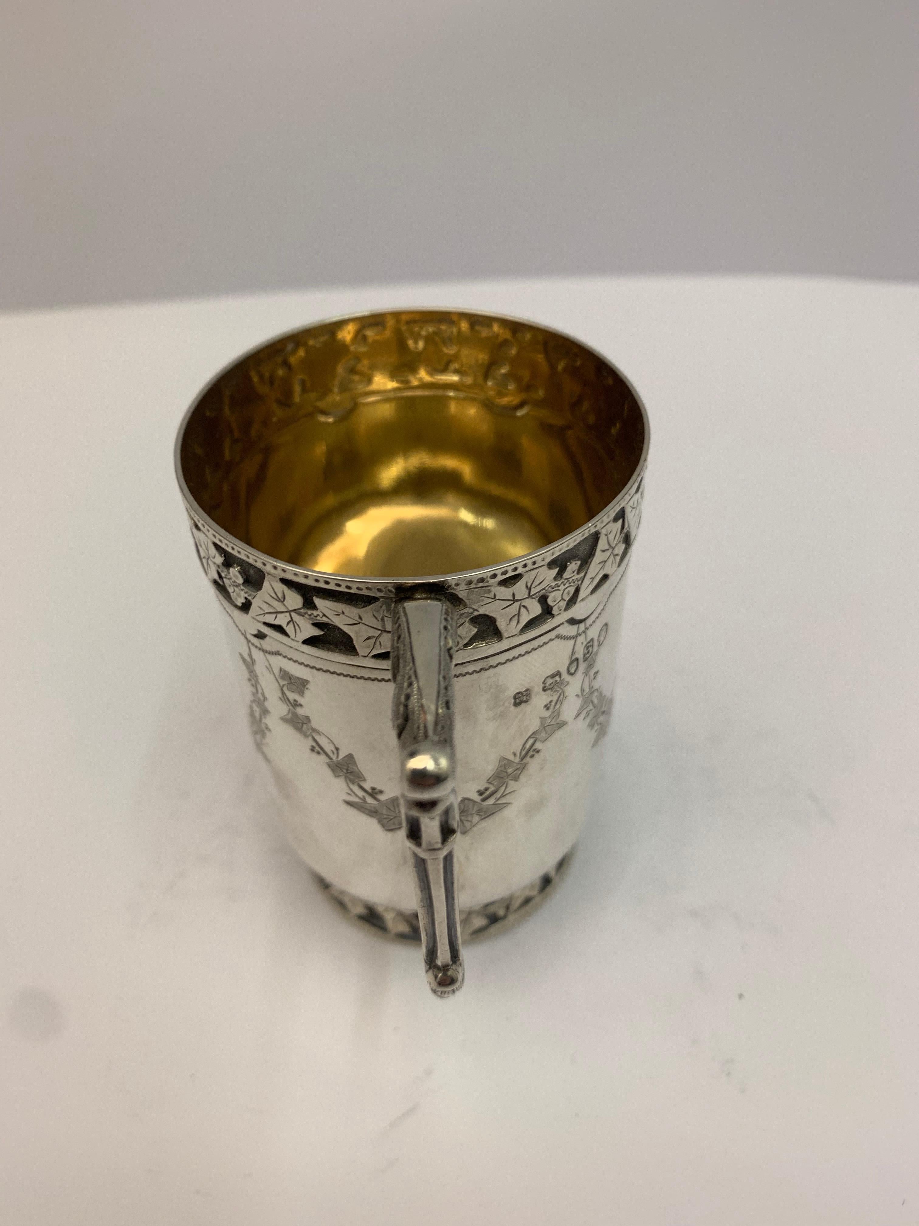 19th Century Small Antique Silver Mug In Good Condition For Sale In London, London