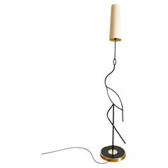 1950s Floor Lamp with the Silhouette of a Crane Bird at Rest.