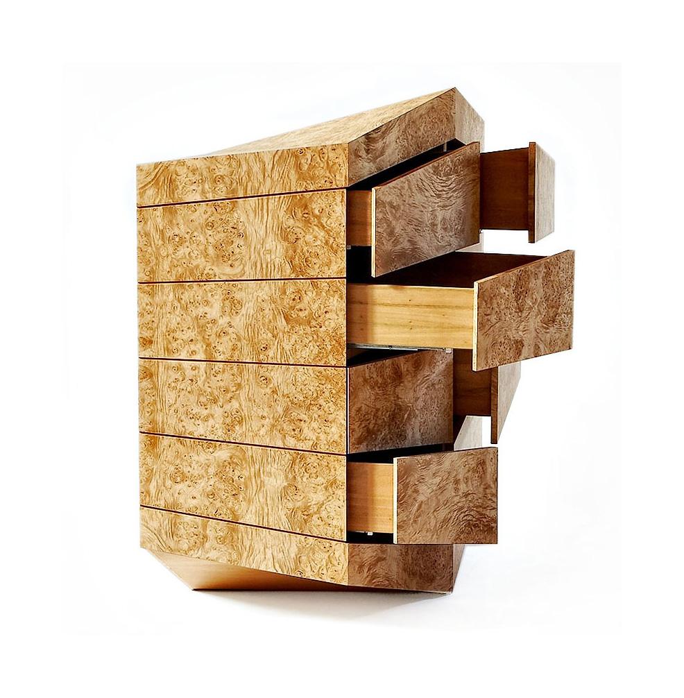 This multi edge 8 drawers sculptural storage with 