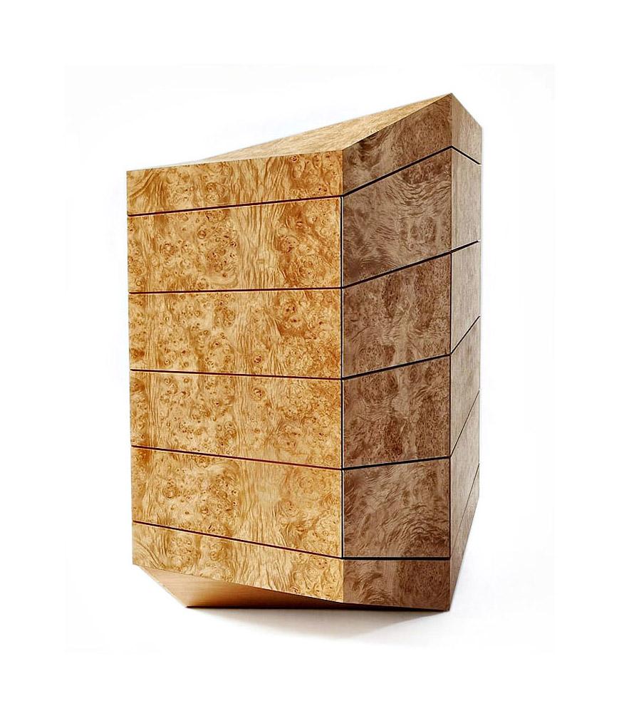 Modern Contemporary Latvian Burl Chest of Drawers 