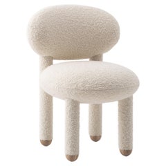 Fauteuil de salle à manger moderne Flock CS1 en tissu bouclé Dedar Nimbus par Noom