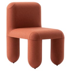 Curved Dining Chair in Rust Orange Wool — Hello by NOOM