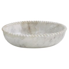 Rope Bowl in White Marble Handcrafted in India by Stephanie Odegard