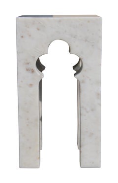 Jahangir Side Table in White Marble by Paul Mathieu for Stephanie Odegard