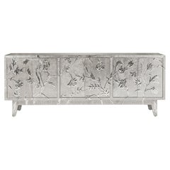 Art déco-Buffet-Sideboard in floralem Design von Stephanie Odegard