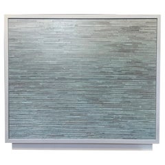Mesilla de noche moderna de 2 cajones con plataforma de mosaico Galaxy y roble by Ercole Home