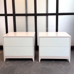 Modern Milano Two Drawer Painted Glass Nightstand by Ercole Home