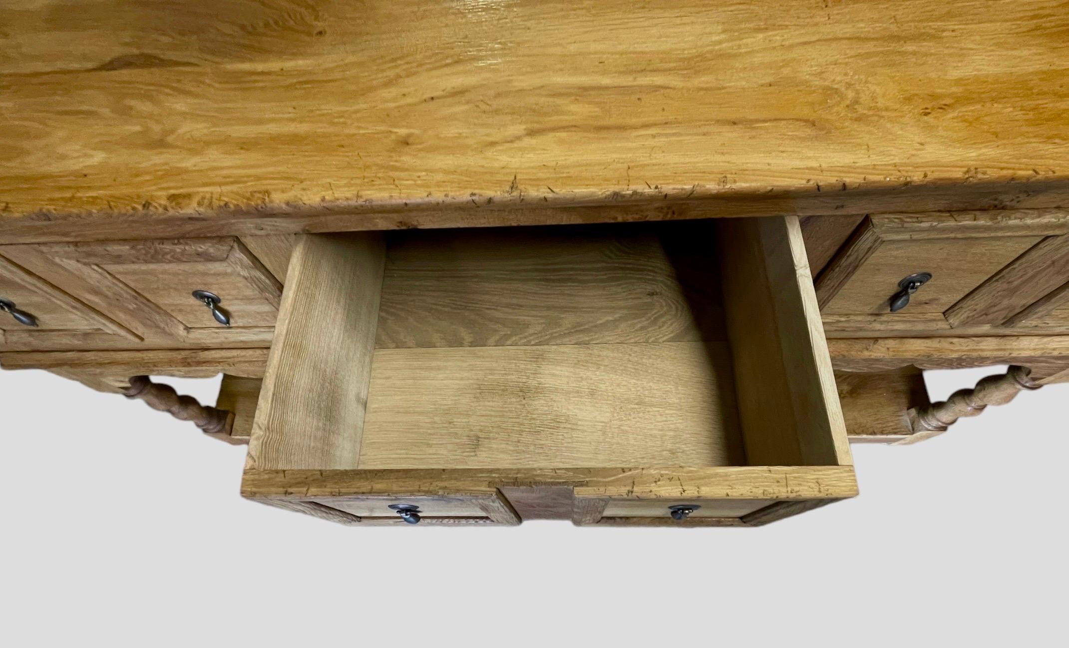 Jacobean Revival Oak Sideboard Dresser Base For Sale 8
