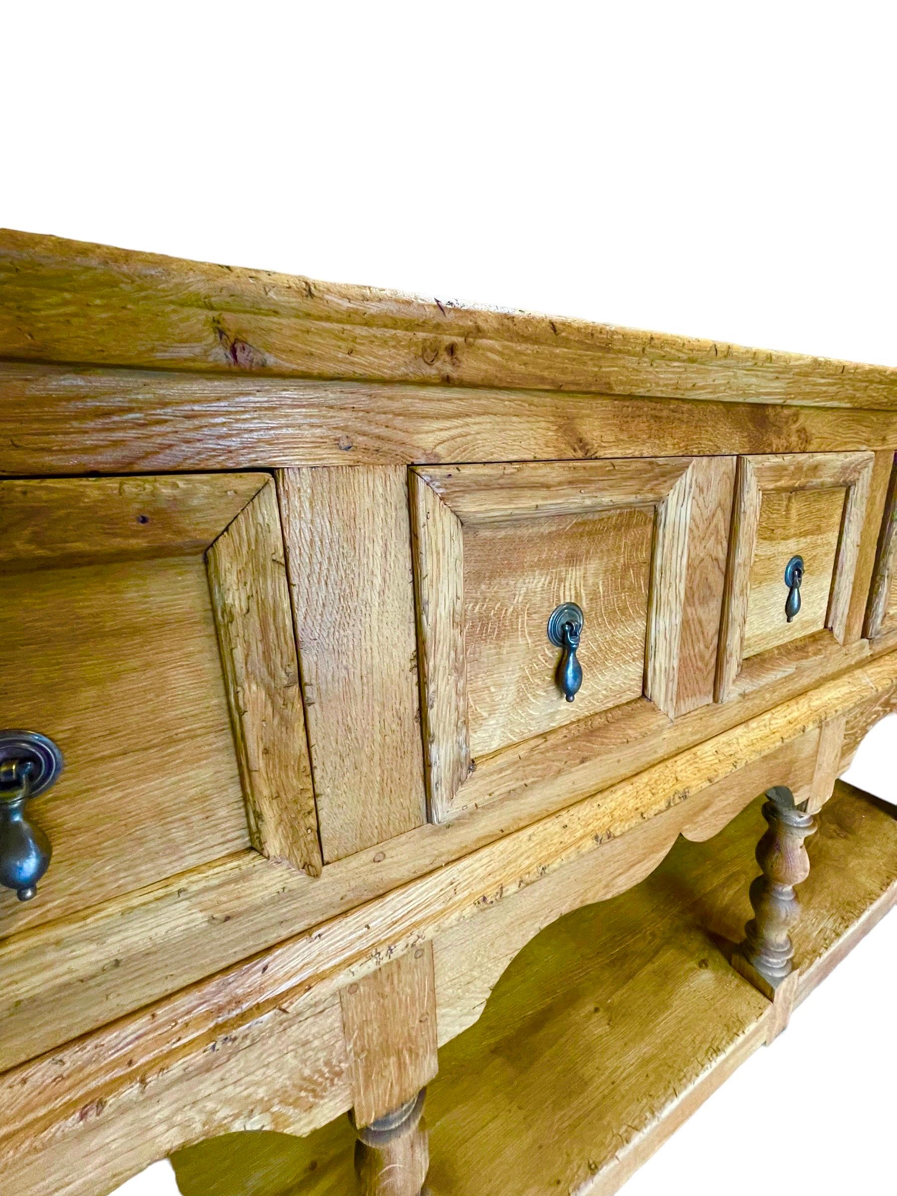 Jacobean Revival Oak Sideboard Dresser Base For Sale 9