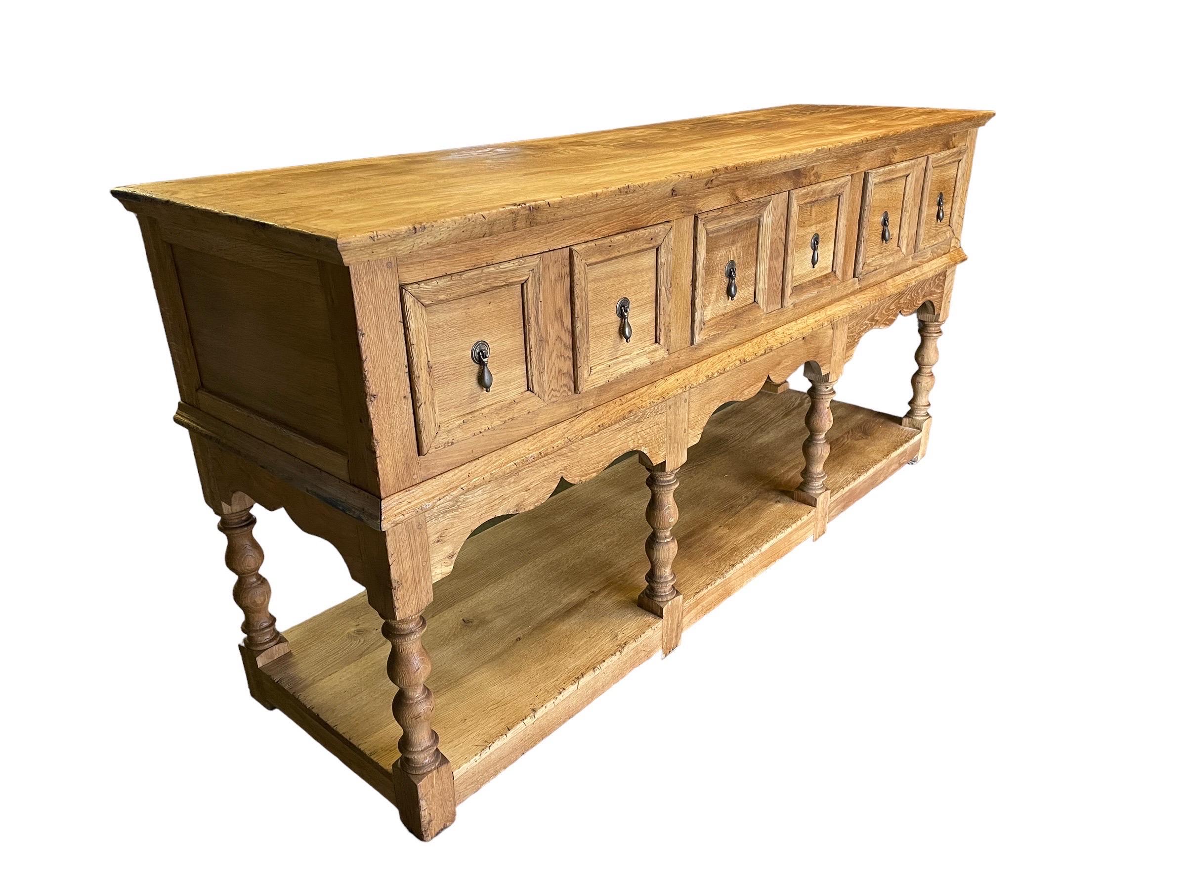Jacobean Revival Oak Sideboard Dresser Base For Sale 10