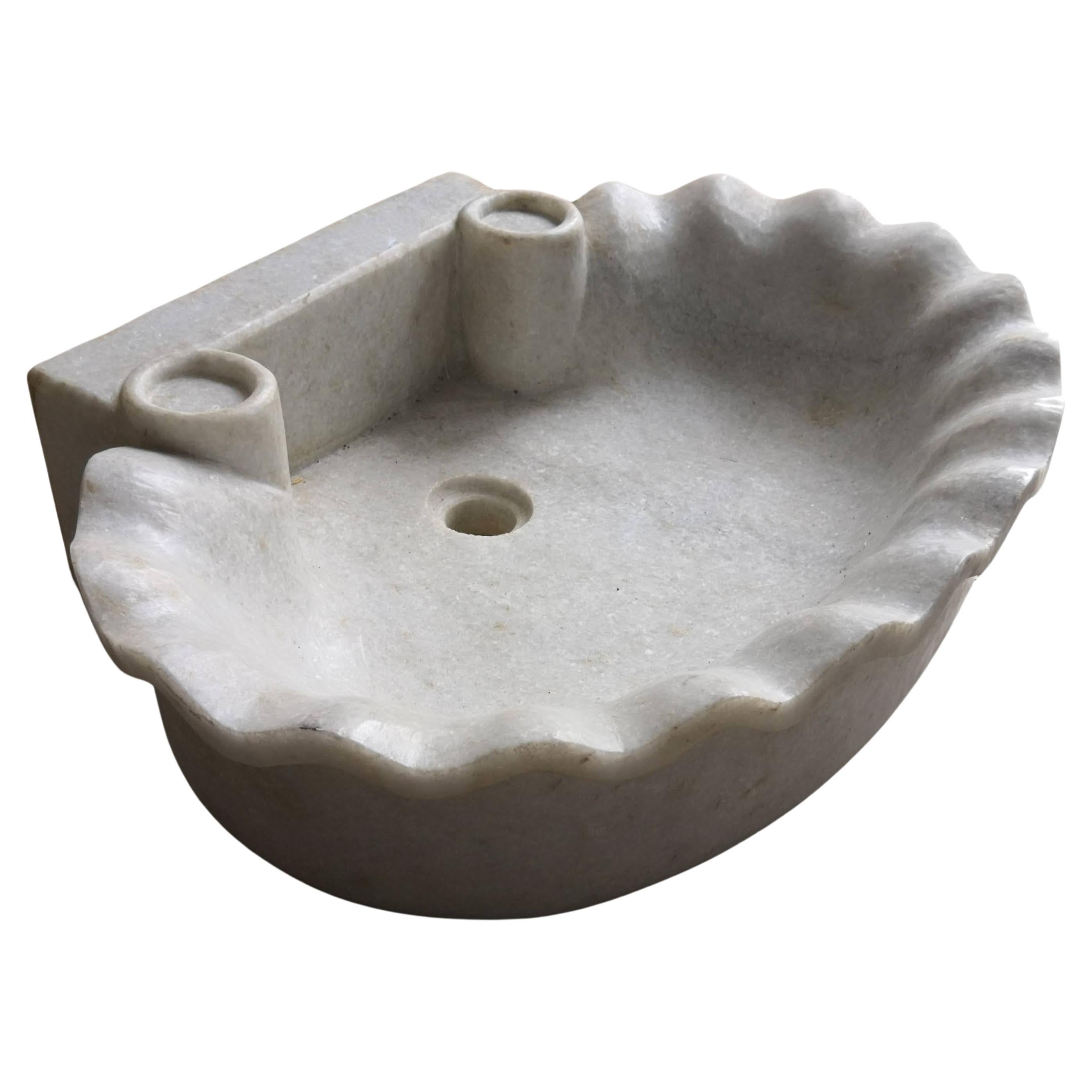 Classical Carved Marble Shell Stone Sink Basin