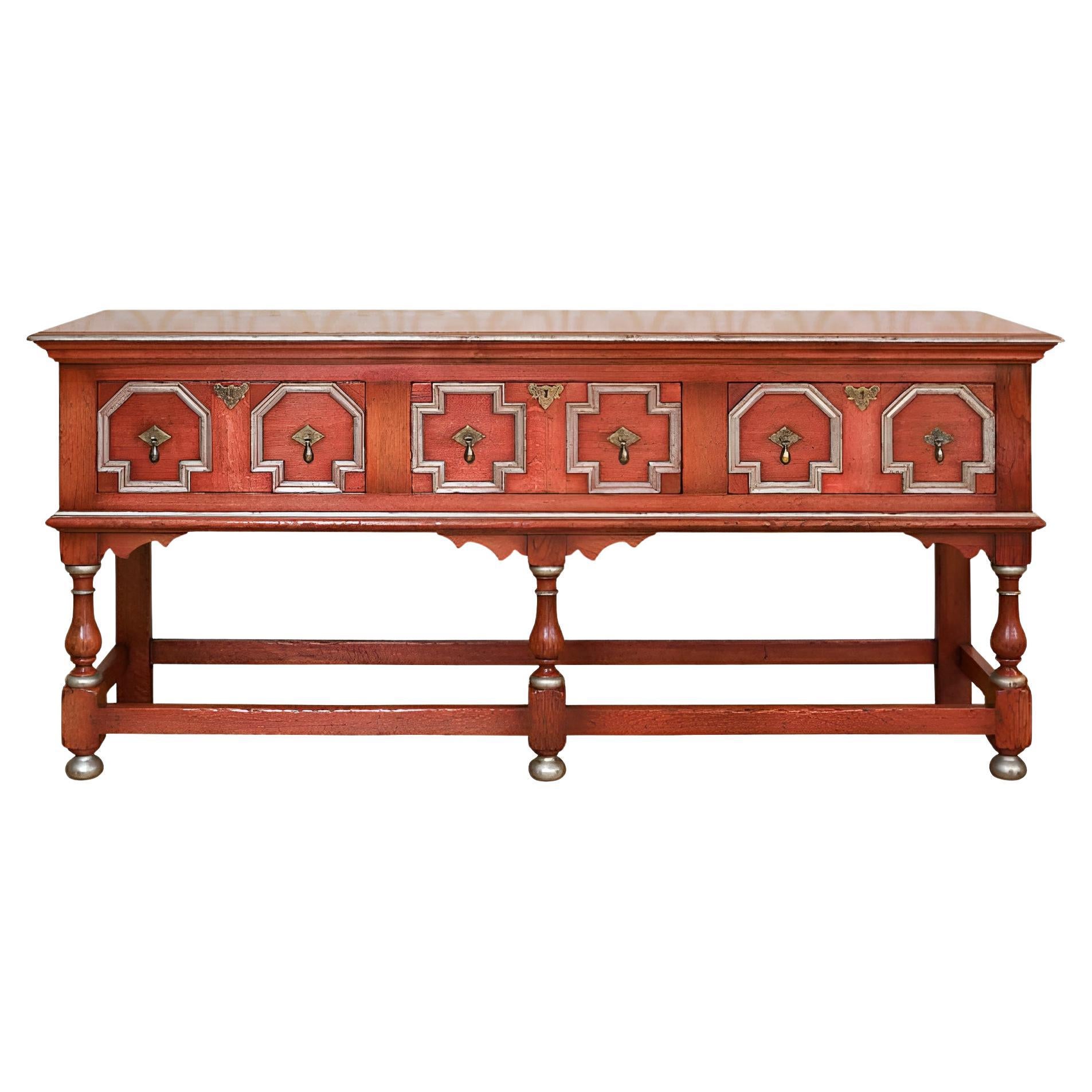 Aparador Base Roble Jacobeo Rojo Salmón/Plata en venta