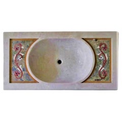 Klassischer Waschbeckenbasin mit Intarsien aus Marmorstein