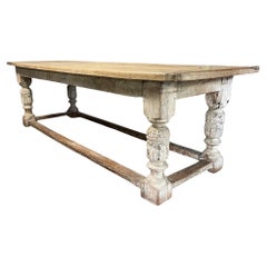 Period Oak Dining Refectory Table and 8 Chairs