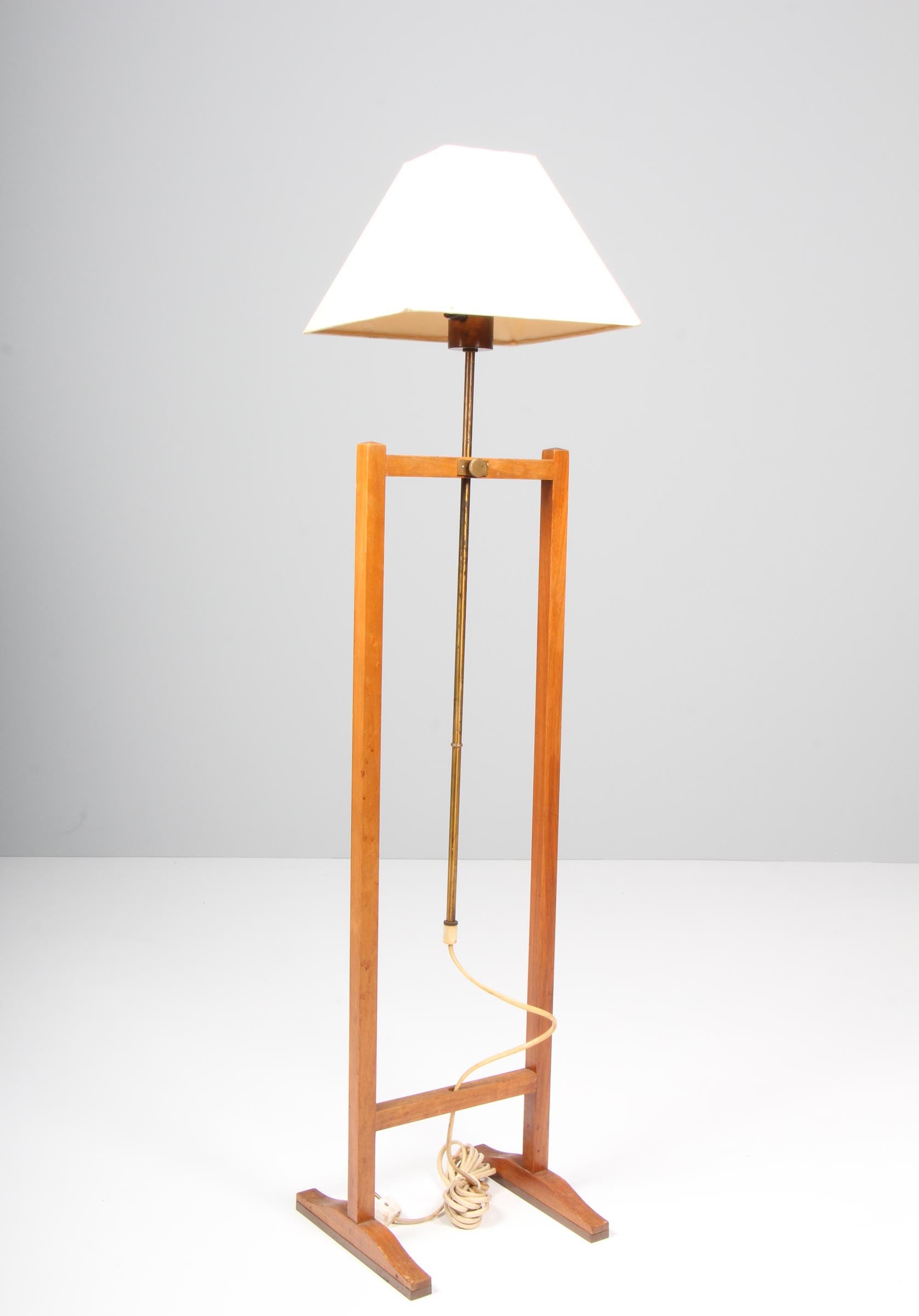 Floor Lamp, Walnut and Brass, Josef Frank for Svenskt Tenn For Sale