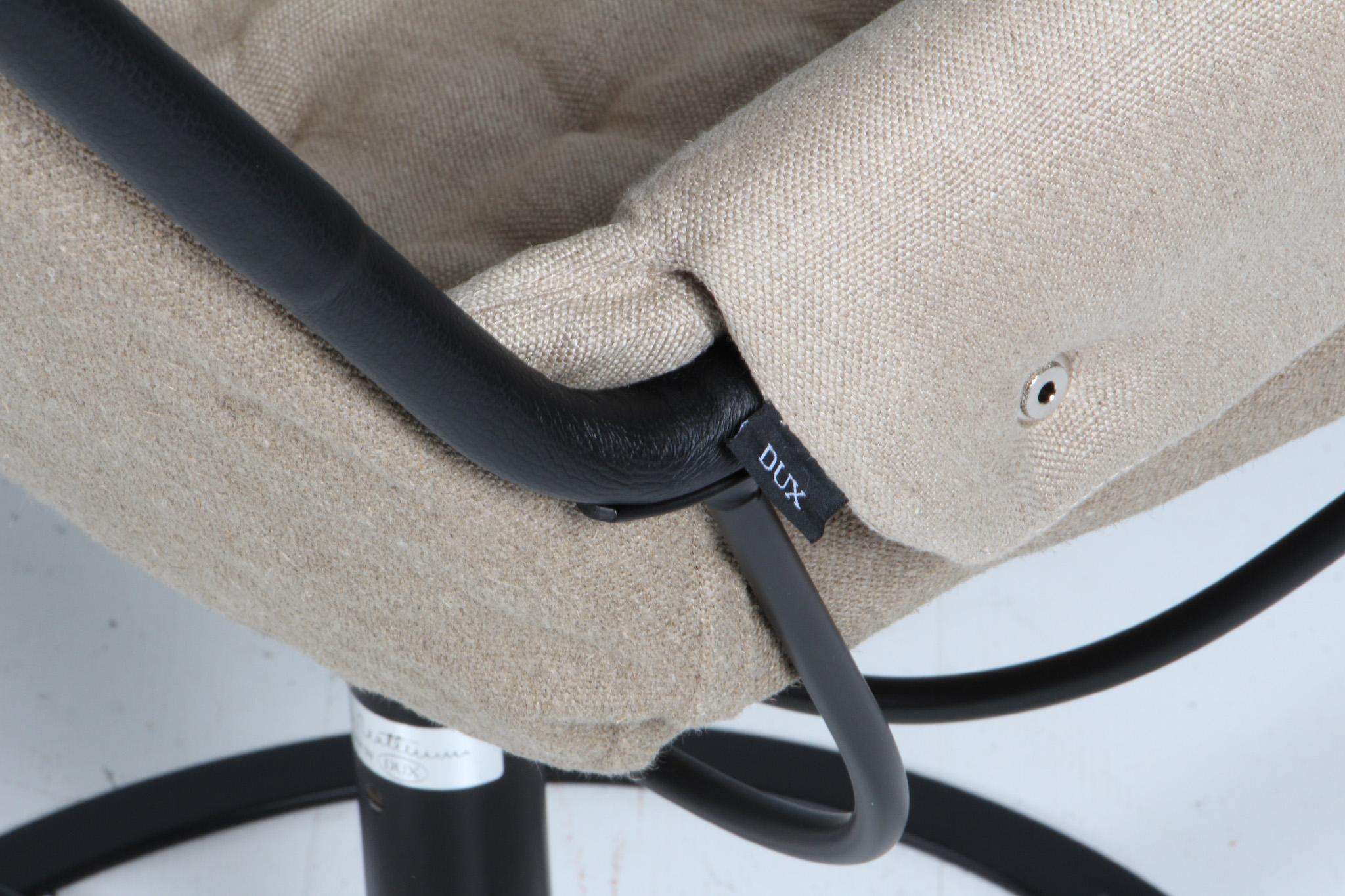 Milieu du XXe siècle Bruno Mathsson Chaise longue Jetson en toile et cuir noir en vente