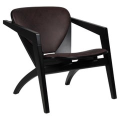 Hans J. Wegner Lounge Chairs, butterfly, black beech and full grain leather